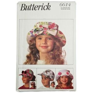 6614 Butterick Children's‎ HATS 7 Different Styles Sewing Pattern NEW
